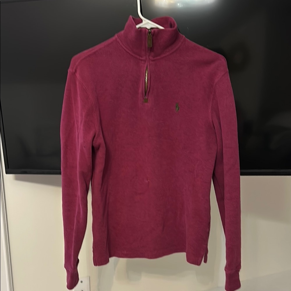 Polo Ralph Lauren Burgundy Quarter-Zip Sweater